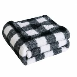 Lincoln Outfitters Black White Buffalo Check Sherpa 50 x 60 Throw - RK-SHERP-CLBF - Blankets & Bedspreads -Lincolne Outfitters Store 2483671c9e63dfdaceb4148aa9b8dbe18d587336 490930006 1