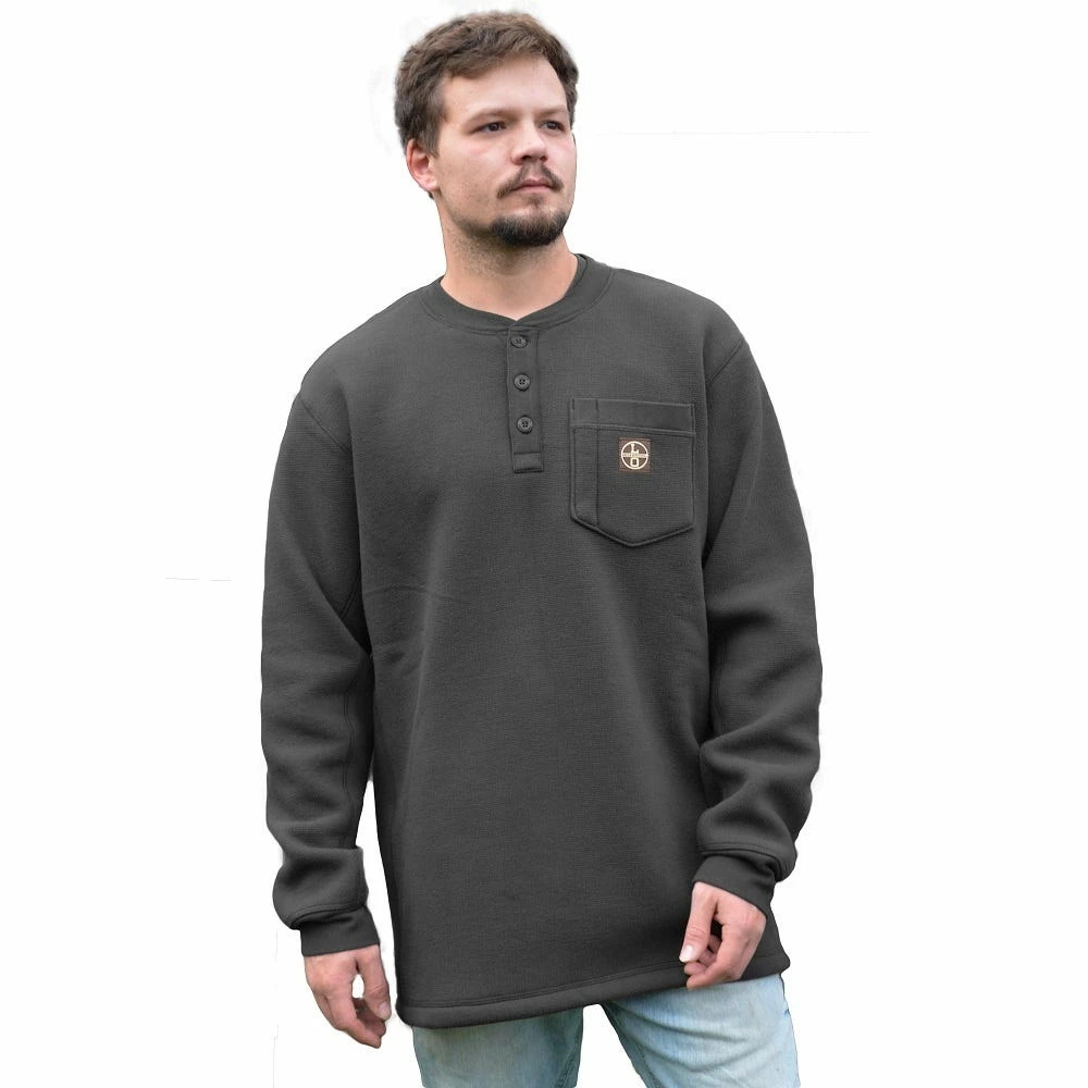 Lincoln Outfitters Men's Sherpa Henley Gray - LOKL-E0378-GUNHTR - Long Sleeve Shirts 3 Lincoln Outfitters Men's Sherpa Henley Gray - LOKL-E0378-GUNHTR - Long Sleeve Shirts