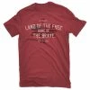 Lincoln Outfitters Men's Short Sleeve Land of the Free T-Shirt Brick Red - LO-151 - T-Shirts -Lincolne Outfitters Store 524186c5569a66a1ef5f7a0893e78faead2108d0 LO 151 BRICK RED
