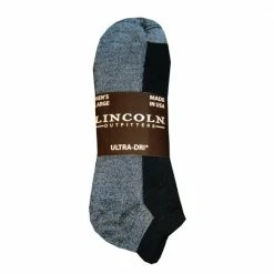 Lincoln Outfitters Men's No Show Pull Tab Sock 3 Pack Black - L3/72542-BL-L - Socks