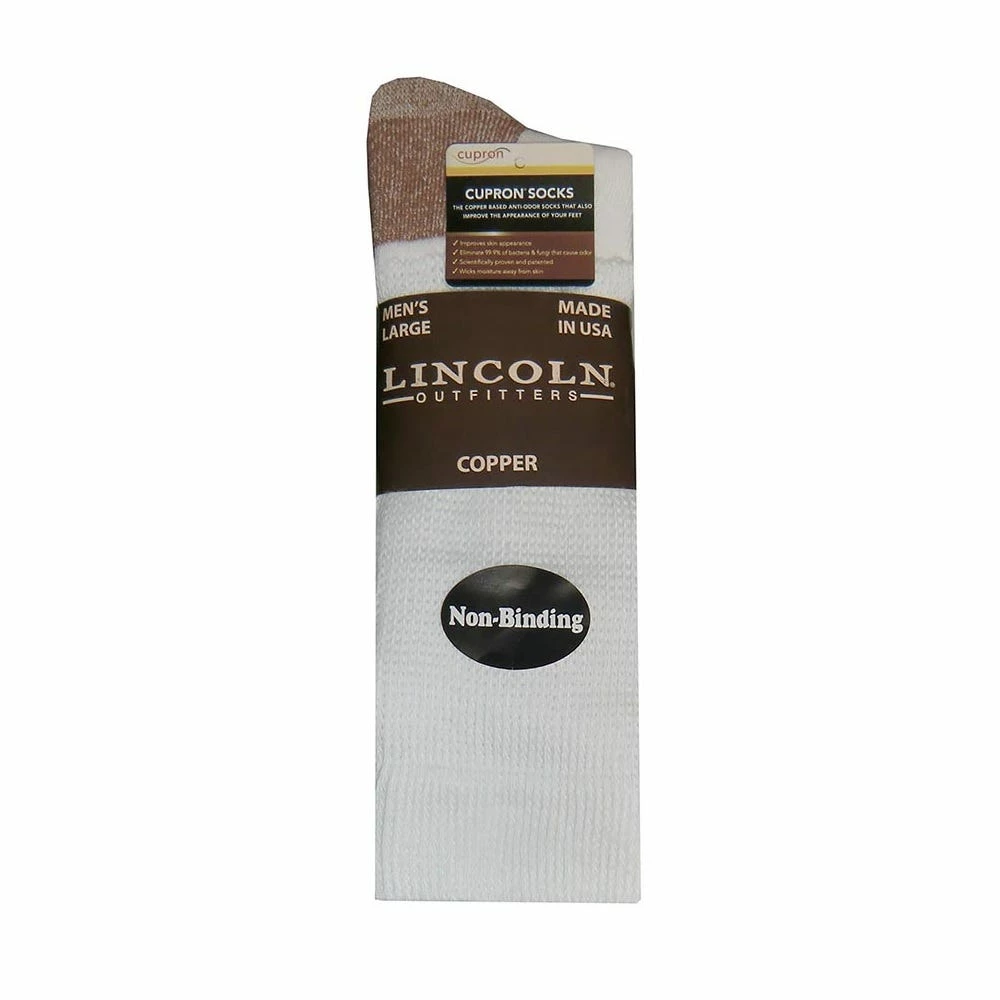 Lincoln Outfitters Men's Cupron Copper Non-Binding Sock White - L72303-W - Socks 3 Lincoln Outfitters Men's Cupron Copper Non-Binding Sock White - L72303-W - Socks