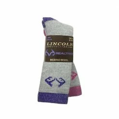 Lincoln Outfitters Ladies Merino Wool Boot Sock 2 Pack Medium - RT/L2/578-PU/FU-M - Socks Women's
