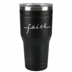 Lincoln Outfitters "Faith" 30 oz. Religious Tumbler, Black - 89-632-0204 - Tumblers