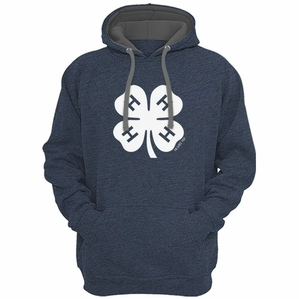 Lincoln Outfitters 4-H Filled Clover Men's Long Sleeve Fleece Hoodie - 4HH-03-DHR - Hooded Sweatshirts 3 Lincoln Outfitters 4-H Filled Clover Men's Long Sleeve Fleece Hoodie - 4HH-03-DHR - Hooded Sweatshirts