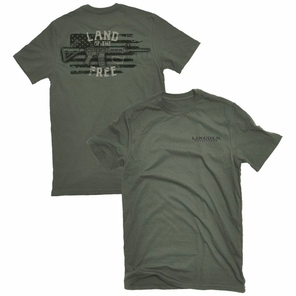 Lincoln Outfitters Men's Land Of The Free Short Sleeve T-Shirt - LO-121 - T-Shirts 3 Lincoln Outfitters Men's Land Of The Free Short Sleeve T-Shirt - LO-121 - T-Shirts